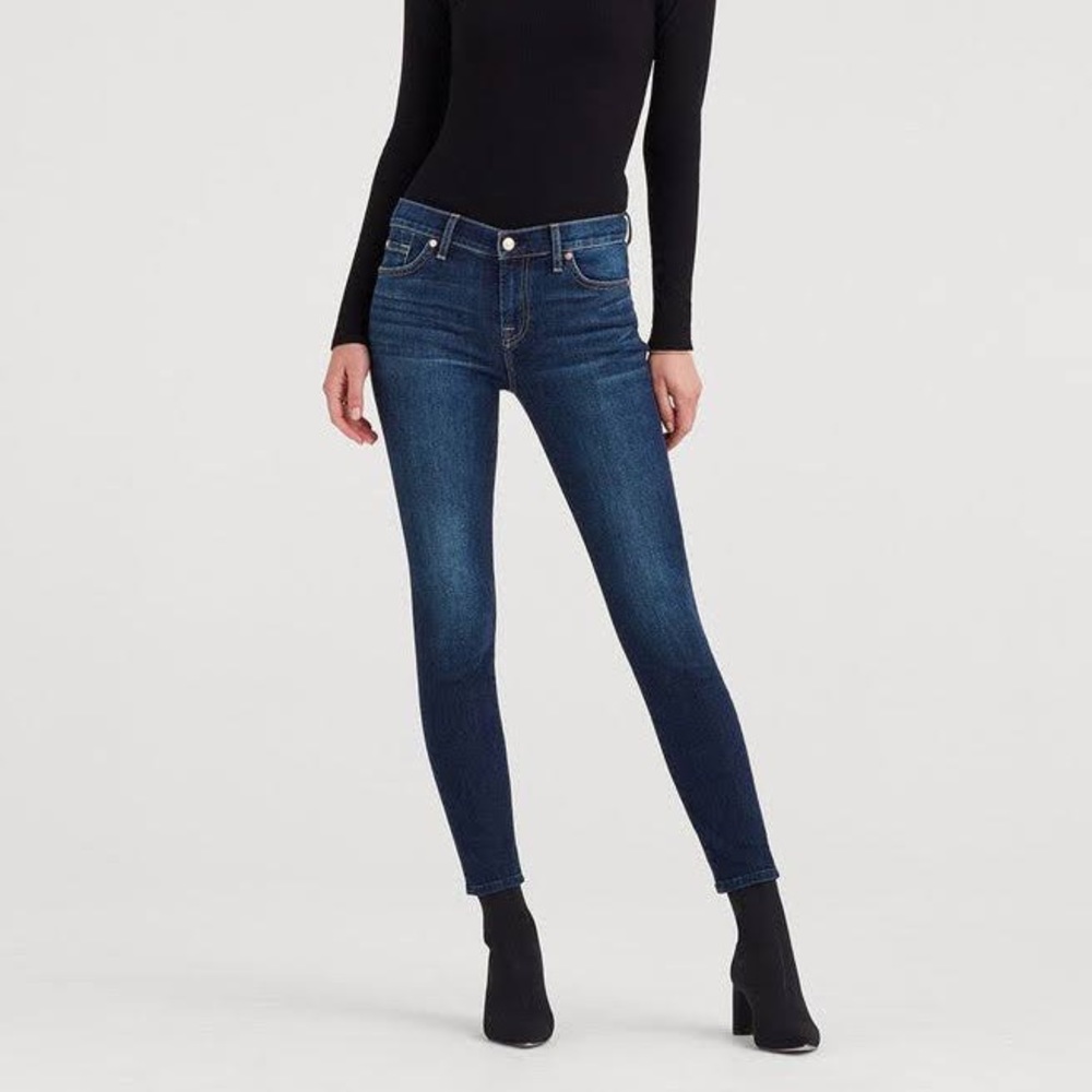 7 For All ManKind jeans, dark blue denim. Size 27.